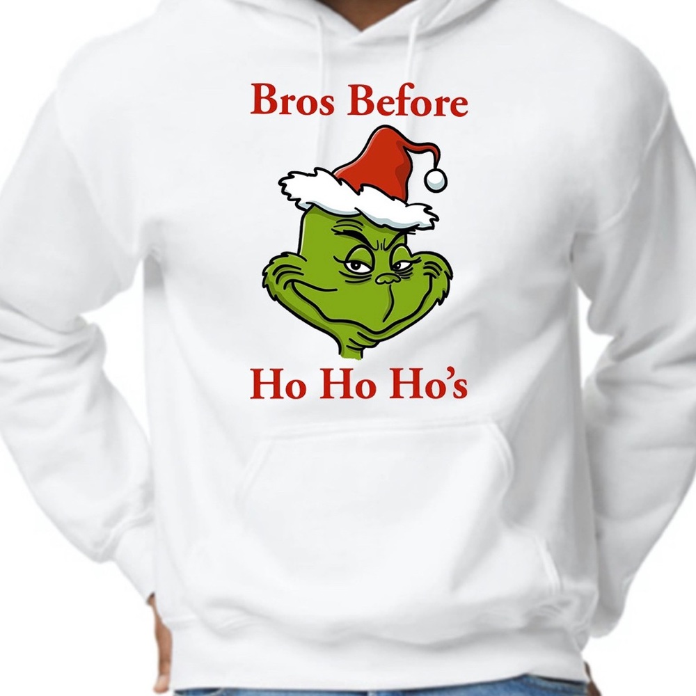 Santa and Grinch Ho Ho Ho Funny Christmas Hoodie